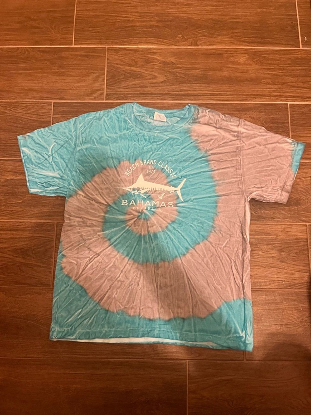 Tie-Dye Kids T-Shirt - Teal & Light Brown